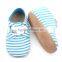 Blue suede leather cheap price wholease baby shoes
