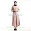 navy hemp muslim dress robe /hsz muslim button Arabian hemp robe abaya kaft dress/ islamic muslim women dress