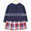 Long sleeve contrast names of girls dresses