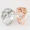 Engagement Women Rings Jewelry Gold Color Fashion White AAA CZ Cubic Zirconia Leaves Ring For Female Wedding Gift