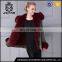 Elegant leather jacket short fur coat womens with fur