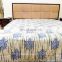 Indian Latest Hand Block Print Bedsheet Turtle Design Cotton Bed Sheet King Bedspread Gray Bedding Throw
