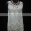 HQ-06 New arrival casual summer design sleeveless crochet cotton embroidered lace blouse