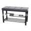 Customized Modern PVC leather metal shoe rack for living room  at doorway entrance shoe bench