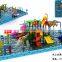 Water slide of wooden pirate ship for children and adults with water park