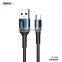 Remax 2.4A 1M fishing braided nylon usb Cable data , c type to c type / lighting for phone iphone 12