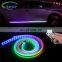 Автомобильный подсветочный свет с зажигалкой RGB LED ленточный вспышка лампы. Управление через приложение или пульт. Автомобильные декоративные поточные ленты для дверей, атмосферные фонари