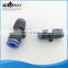 Quick-acting coupling for hot tub water hose plastic tube fittings