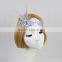 Halloween/Christmas Custom White Flapper Sequin Elastic Feather & Flower Headband