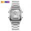 Bulk Wholesale Popular Skmei 1220 Stainless Steel Golden Wrist Watches Square Face Classic Digital Watch Men Women