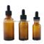 Wholesale Custom 5ml 10ml 15ml 20ml 30ml 50ml 100ml Amber Cosmetic Dropper Bottle Glass Oil Dropper Bottle