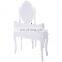 White Vanity Jewelry Makeup Dressing Table Set 4 Drawer Mirror Wood Desk portable makeup table