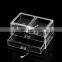 3 - ярусный прозрачный акриловый органайзер для косметики из пластика с ручкой и ящиками для хранения