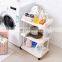 Easy Slid Home Multifunction Foldable Sort Out Washbasin PP Plastic Organizer Laundry Room Bathroom Storage Rack with Wheels