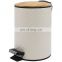 High quality powder coating embossing dustbin with toilet brush holder household soft close pedal bin 3l 5l bamboo lid trash can