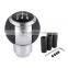 Automobile Universal Silver Aluminum Gearshift Head Original Manual Gear Handle Gear Head Genuine Leather