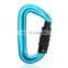 JRSGS Wholesale Custom Outdoor Small Safety Snap Hook Clip logo Keychain Locking Aluminum Alloy Carabiner Climbing Carabiner