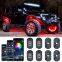 RGB 4 pod App control rgb car led rock light underglow decking colorful lights kit Waterproof IP67 LED Light Kit