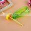 Customized Plastic Mini Plastic Glass Milk Bottle with Straw