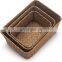 Natural Handmade Woven Storage Bins Small Woven Wicker Open Storage, Rectangular Handmade Seagrass Baskets