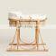 High Quality Wicker Baby moses basket with a natural Rattan and Seagrass cradle Baby shower gift Wholesale