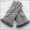 ladies warm winter double face grey hand gloves