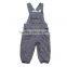 Kid's 100%cotton dark grey cheap stock clothing suspender pants