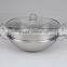 Stainless steel wok with steamer Chinese wok induction