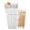 Hotselling nail art kit black case 20pcs wooden nail art dotting tool and brush