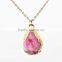 Elegant Gold Chain Single Pink Girlish Diamond Necklace Wholesale Quality Choice