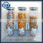 Silver Triple Wall Mounted Dry Food Dispenser Container Snack Plastic