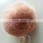 Real fluffy and soft rabbit fur pom poms keyrings
