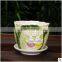 2016 small table round white glazed ceramic flower pot set with tray                        
                                                                                Supplier's Choice