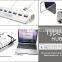 Forida 7 port type c connector fast charge station hub with 5v2a power adapter