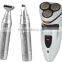 Hot selling! Three head double edge rotation razor blades +flexible portable razor+nose wool implement
