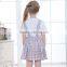 Girls cotton frock designs popular style kid plaid dress for girl