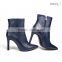 OlzB13 latest design brand new cheap material black upper pointy toe ankle boots and jeans for women