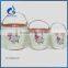 Unique flower decal china round ceramic flowerpot set