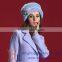 Elegant Purple Russian Fur Hat Women Fashion Winter Hat With Shiny Rhinestone