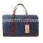 custom high quality canvas leather trim weekender bag