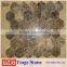 Rhombus mosaic tiles emperador marble dark and light color