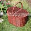 Natural rattan woven fruits picnic basket with cover