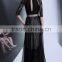 2015 New Fashion Black Half Lace Sleeves Women Evening Dress