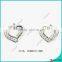 hollow silver metal alloy heart charm pendant