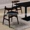 Modern Compact Solid Wood Leather Living Room Dining Chair