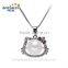9-10mm AAA Button 925 Silver Cat Shaped Animal Print Pearl Pendant