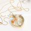 wholesale top selling gold chain jewelry Plant specimens real flower in glass bottle pendant heart necklace