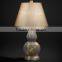 Hand Painting Antique Table Lamp With Shade, Imitated Calabash Desk Lamp, Cobalt Blue Carved Wooden Decor Lamp