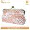 Popular woven pink lace lady clutch bag dinner party handbag