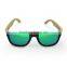 Fashion black frame glasses, natural bamboo sunglasses